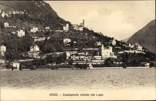 Ak Castagnola Cassarate Lugano Kt. Tessin, Castagnola veduto dal Lago