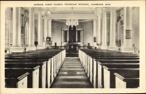 Ak Cambridge Massachusetts USA, hrist Church, Interior, Protestant Episcopal