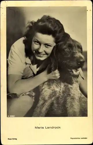 Ak Schauspielerin Maria Landrock, Portrait, Hund, Ross Verlag A 3209/1