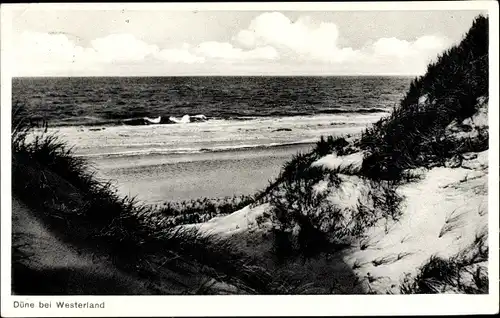 Ak Westerland auf Sylt, Düne, Durchblick auf den Strand