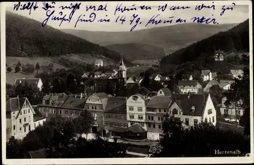 Ak Bad Herrenalb im Schwarzwald, Panorama vom Ort m. Kurhaus