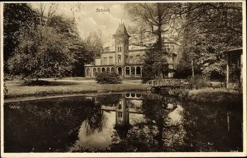 Ak Kreischa im Erzgebirge, Schloss und Parkanlagen, Teich