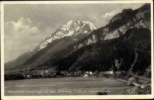 Ak Wörschach Steiermark, Blick auf den Ort mit dem Grimming