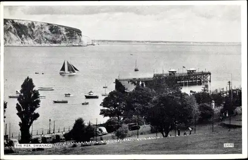 Ak Swanage South West England, the pier, coast, boats