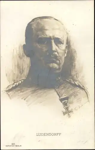Künstler Ak General Erich Friedrich Wilhelm Ludendorff, Portrait