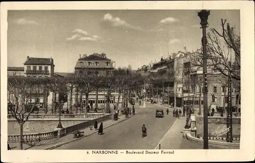 Ak Narbonne Aude, Boulevard Docteur Ferroul