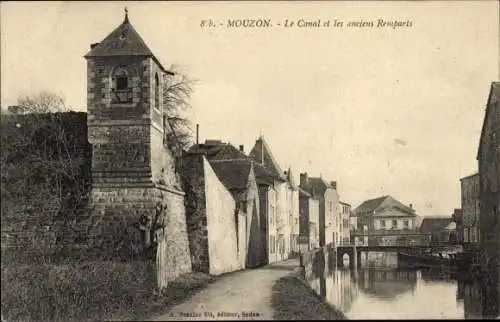 Ak Mouzon Ardennes, Le Canal et les anciens Remparts