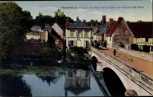Ak Montoire sur le Loir Loir et Cher, Le Pont sur de Loir et le Donjon