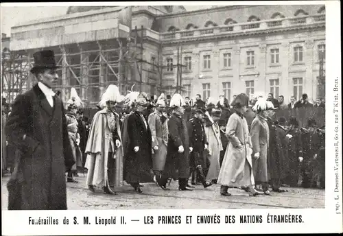 Ak Bruxelles Brüssel, Funérailles de Léopold II., Les princes et envoyés des nations étrangères