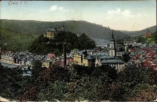 Ak Greiz in Thüringen, Kirche, Stadtpanorama