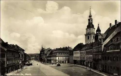 Ak Frankenberg an der Zschopau Sachsen, Markt, Kirchturm