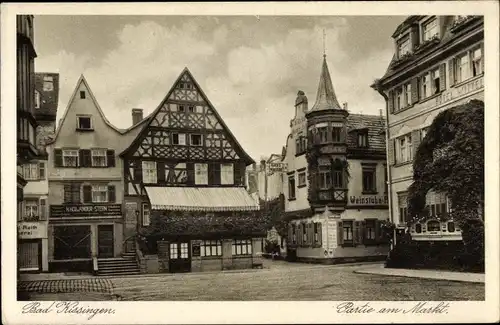 Ak Bad Kissingen Unterfranken Bayern, Partie am Markt, G. H. Holländer Stern, Weinstube