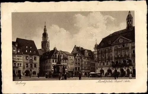 Ak Coburg in Oberfranken, Marktplatz, Südostseite, Denkmal