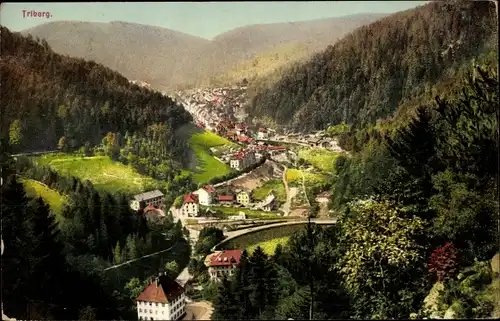 Ak Triberg im Schwarzwald, Panorama vom Ort