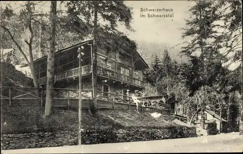 Ak Schwarzburg in Thüringen, Schweizerhaus, Straßenansicht