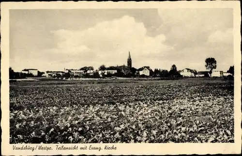 Ak Więcbork Vandsburg Westpreußen, Teilansicht mit Ev. Kirche