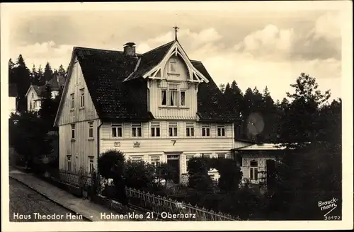 Ak Hahnenklee Bockswiese Goslar, Haus Theodor Hein, Gartenpartie