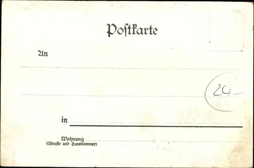 Litho Duisburg im Ruhrgebiet, Rathaus, Wappen, Königstraße, Tonhalle, Post