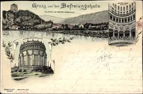 Litho Kelheim an der Donau Niederbayern, Befreiungshalle, Innenansicht