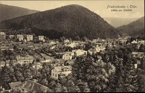 Ak Friedrichroda im Thüringer Wald, Villen am Gottlob, Wohnhäuser, Berg, Wald