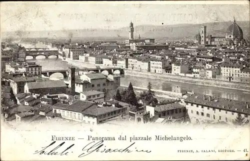 Ak Firenze Florenz Toscana, Panorama dal piazzale Michelangelo, Dom