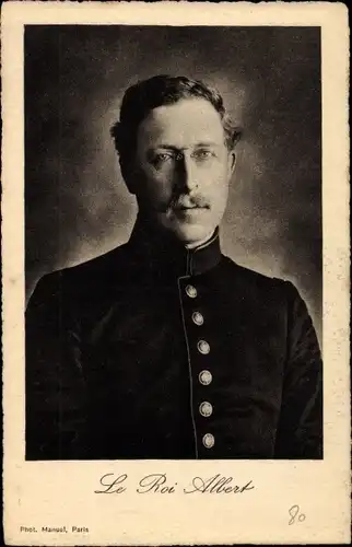 Ak König Albert I von Belgien, Portrait, Uniform