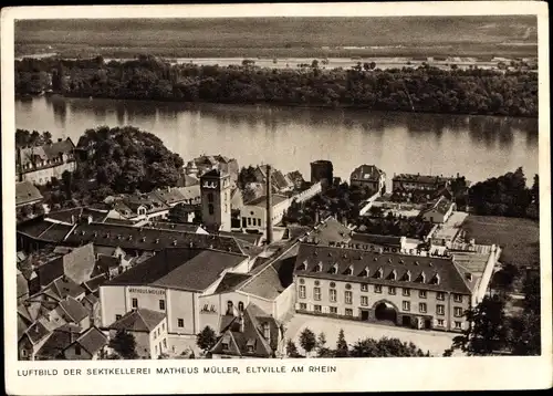 Ak Eltville am Rhein Hessen, Sektkellerei Matheus Müller, Fluss