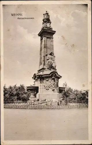 Ak Herne im Ruhrgebiet, Kaiserbrunnen 