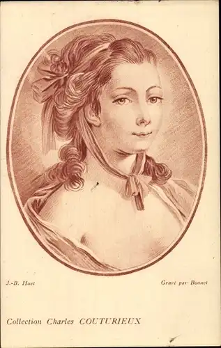 Künstler Ak Huet, J. B., Collection Charles Couturieux, Portrait einer Frau