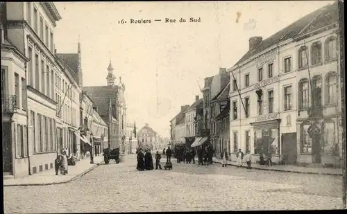 Ak Roeselare Westflandern, Rue du Sud, piétons, boutique Gemaakte Kleederen J. Deryckere, Reynaert