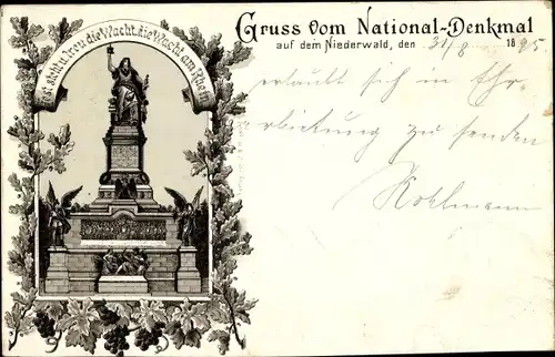 Vorläufer Litho Rüdesheim am Rhein Hessen, Nationaldenkmal Niederwald