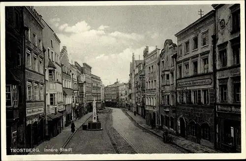 Ak Trostberg in Oberbayern, Geschäftsstraße, Pfaffelhuber'sche Bierbrauerei