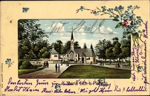 Präge Passepartout Litho Planegg Oberbayern, Wallfahrtskirche Maria Eich