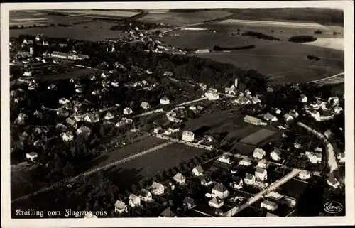 Ak Krailling Oberbayern, Fliegeraufnahme, Wohnhäuser