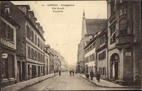 Ak Landau in der Pfalz, Königstraße, Rosengasse, Geschäfte