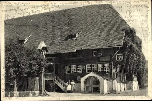 Ak Glottertal im Schwarzwald , Schwarzwälder Gaststätte Zum Engel, Außenansicht, erbaut 1507