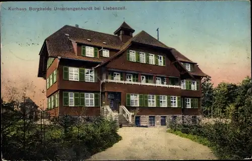 Ak Bad Liebenzell im Schwarzwald, Kurhaus Burghalde Unterlegenhardt, Außenansicht