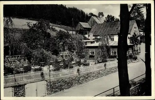 Ak Großrückerswalde im Erzgebirge, Schindelbachmühle, Bes. Kurt Keinert, Straßenansicht