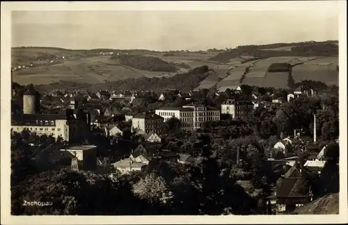 Ak Zschopau im Erzgebirge Sachsen, Panoramablick auf die Stadt