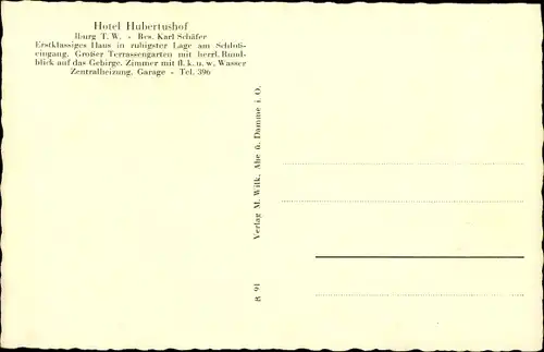 Ak Bad Iburg in Niedersachsen, Hotel Hubertushof, Bes. Karl Schäfer, Terrasse