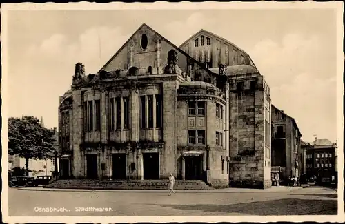 Ak Osnabrück in Niedersachsen, Stadttheater, Treppe, Eingang