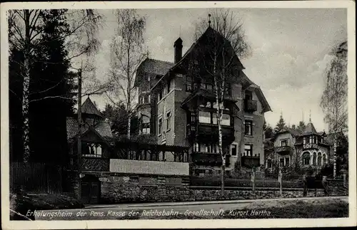 Ak Hartha Hintergersdorf Tharandt Erzgebirge, Erholungsheim d. Pens. Kasse d. Reichsbahngesellschaft