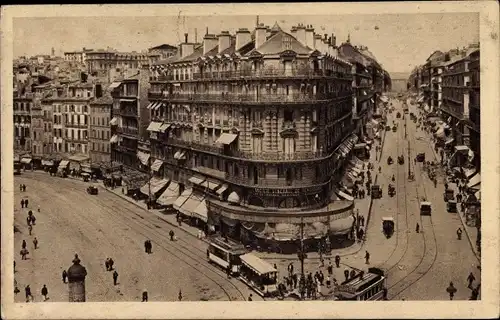 Ak Marseille Bouches du Rhône, Quai de la Fraternité, Quai des Belges, Straßenbahnen