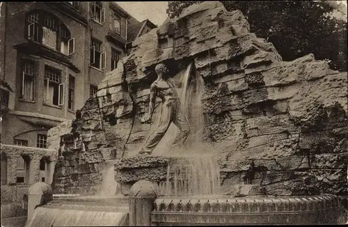 Ak Osnabrück in Niedersachsen, Brunnen, Herrenteichswall, Statue