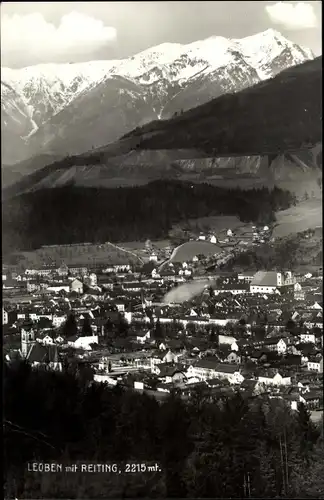 Ak Leoben Steiermark, Panorama vom Ort m. Reiting