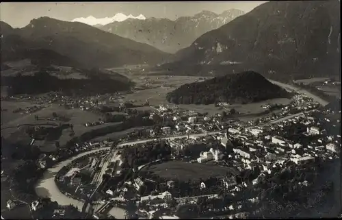 Ak Bad Ischl in Oberösterreich, Dachstein, Bahnhof, Panoramaansicht 