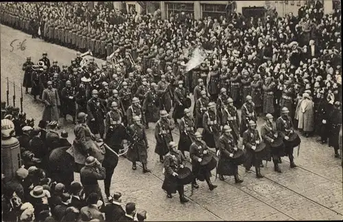 Ak Bruxelles Brüssel, Funerailles du Roi Albert I., Begräbniszug König Albert I. von Belgien