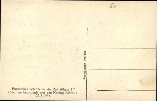 Ak Bruxelles Brüssel, Funerailles du Roi Albert I., Begräbniszug König Albert I. von Belgien