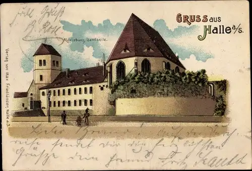 Litho Halle an der Saale, Moritzburg, Landseite