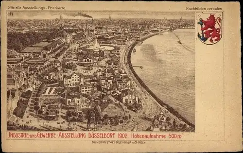 Künstler Litho Düsseldorf am Rhein, Industrie- und Gewerbeausstellung 1902, Wappen